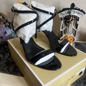 MICHAEL KORS Ava Black Patent Leather Strappy Sandal Size 7M And 9M Available